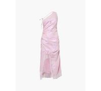 House of Sunny Womens Blush Aphrodite Shell-appliqué Woven Midi Dress 10