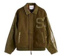 House Of Sunny Women's Vinyl Free Fall Bomber Jacket Army Green