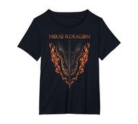 House of The Dragon Fire, Sword and Dragon T-Shirt, Women's Plus, Black, 3X