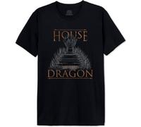House Of the Dragon WOHOFTDTS003 T-Shirt, Black, M Women's, Black, M