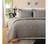 HOUSE OF THREADS HT 400TC Luxury Cotton Rich Paisley Printed Duvet Cover with Pillowcases Bedding Set in