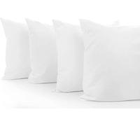 HOUSE OF THREADS White Pillow Cases 4 Pack - Premium Quality Microfiber Pillow Cover - Soft & Breathable Pillow Protectors (50cm x 75cm)