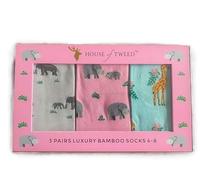 House Of Tweed Ladies Luxury Bamboo Socks Pack of 3 Pairs Animal Pattern UK Sizes 4-8 (UK, Numeric, 4, 8, Regular, Regular, Zoo)