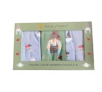 House Of Tweed Ladies Luxury Bamboo Socks Pack of 3 Pairs Animal Pattern UK Sizes 4-8 (UK, Numeric, 4, 8, Regular, Regular, Gonks 4)