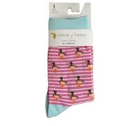 House Of Tweed Luxury Bamboo Womens Soft Feel 100% Biodegradable Novelty Socks Size 4-8 (UK, Numeric, 4, 8, Regular, Regular, Duck chicken stripe)