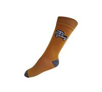 House Of Tweed Mens Colorful Fun Dress Socks Funky Pattern Novelty Smart Design Biodegrdable Bamboo Calf Socks Size 7-12 One Pair (UK, Numeric, 7, 12, Regular, Regular, Big boys Toys 2 Mustard)