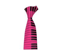 House of Velours® MEN’S LUXURY Polyester Casual Satin Neck Tie Plain Stripped Printed Wedding School Formal Halloween Fancy Dress Party Ties (Pink Piano Printed)