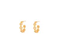 House of Vincent BLOOM Earrings Goldplated Silver VJ244-UEG - Woman - 925 Sterling Silver Gold/White 16 mm