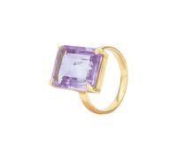 House of Vincent Candy Rock Purple Ametyst Ring 18 ct. Goldplated Silver VJ080-LRG-AM-52 - Woman - 925 Sterling Silver Gold/Purple 52