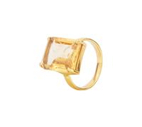 House of Vincent Candy Rock Yellow Citrine Ring 18 ct. Goldplated Silver VJ080-LRG-CI-52 - Woman - 925 Sterling Silver Gold 52