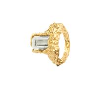 House of Vincent Paragon Gaze Ametyst Ring 18 ct. Goldplated Silver VJ133-URG-GA-58 - Woman - 925 Sterling Silver Gold/Green 58