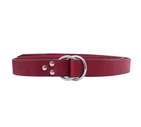 House of Warfare Medieval Double Ring Belt - Handmade Full Grain Leather Renaissance Belt for LARP, Cosplay, Reenactments, Red, 140