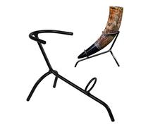 House of Warfare Medieval Hand Forged Iron Horn Stand for Drinking Horns Viking Mead Made From Sturdy Iron for Display and Décor (Hand Forged Medieval Horn Stand)