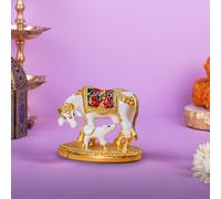 House Of Wemy Kamdhenu Cow with Calf Statue for Vastu, Feng Shui, Idol for Hindu Gifting - Offers Wealth, Prosperity, Health, Peace (3 x 3 Inches)