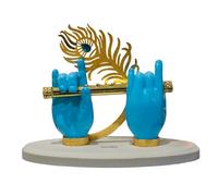 House Of Wemy Lord Krishna Hand Idol with Flute for Home Decor | God Statue for Pooja Room Decoration (Blue) 4.5 x 3.5 Inches