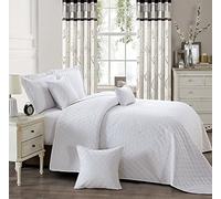 House Of Wondser New Beautiful INSPIRATION Quilted Bedspread/Throw with 2 Pillow Shams (WHITE, Super King)