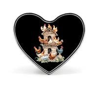 House On Chicken Heart Badge Funny Lapel Pins Personalized Button Brooch Pin for Clothing Bag Accessories