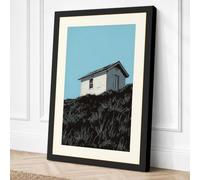 House on the Hill Minimalist Canvas Wall Art Print 30x20 Inch