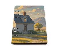 House on The Prairie A5 Loose Leaf Notebook, Premium PU Leather Refillable 6-Ring Binder Journal, Durable Cover Lined Paper Lay Flat Design for Writing Journaling and Organization
