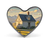 House on The Prairie Lapel Pin Cute Custom Button Pin Personalized Heart Brooch Aluminum Alloy Brooch Pins Fashion Exquisite Badge Pins for Hat Bag Suit Tie Wedding Accessories