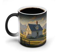 House on The Prairie Morphing Mug Personalized Ceramic Magic Mug Heat Sensitive Clue Mugs Novelty Coffee Cup Modern Ceramic Cup Custom Funny Mugs for Friends Office Coworker