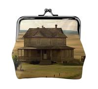 House On The Prairie Small Coin Purse For Women, Kiss-Lock Wallet Leather Cute Coin Wallet Mini Coin Pouch Change Purse Key Holder