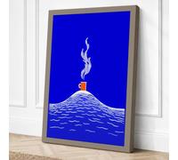 House on the Wave Surrealism Canvas Wall Art Print 18x12 Inch