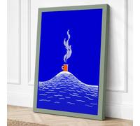 House on the Wave Surrealism Canvas Wall Art Print 24x16 Inch