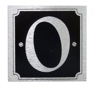 House or Gate Number '0' - Self Adhesive Silver on Black