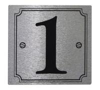 House or Gate Number '1' - Self Adhesive Black on Silver by Rowan