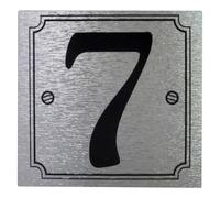 House or Gate Number '7' - Self Adhesive Black on Silver