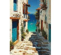 House Paint by Numbers for Adults Paint by Numbers for Children Sailboat DIY Canvas Oil Painting Kit Kids with Acrylic Pigment Drawing Paintwork Halloween Decorations 60 x 80 cm (Without Frame) S-100