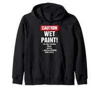 House Painter Caution Wet Paint Decorating Profession Retro Zip Hoodie