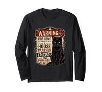 House Panther Has Me Trained Funny Design Black Cats Boss Long Sleeve T-Shirt