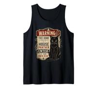House Panther Has Me Trained Funny Design Black Cats Boss Tank Top