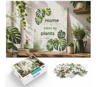 House plants lover motivational poster. Jigsaw Puzzle, 1000 Piece | For after-work downtime: Adult jigsaw puzzle with 1000 pieces suits calm, screen-free leisure.