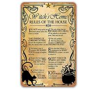 House Rules Vintage Metal Tin Signs Farmhouse Wall Poster Decor Door Plaque Witchs Home Of The Rustic Decoration For Bar Kitchen Rerstroom Garage Man Cave Shop Funny Retro 8x12 Inch