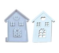House Shape Candle Tray Molds, Village Pottery Charming Candle Mold, Resin Candle Holder Mold, Valentine Day Silicone Candle Mold, Pottery House Candle Holder Ornament, Silicone Mold for Epoxy Resin