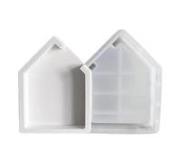 House Shape Silicone Mold - Epoxy Resin Casting House Shape Hollow Design Mold Wedding Home Tool by the Sea Transparent Casting Tool with Dis