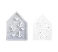 House Shape Silicone Mold - Epoxy Resin Casting House Shape Hollow Design Mold Wedding Home Tool by the Sea Transparent Casting Tool with Dis