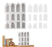 House Shape Silicone Mould | Mould for Small Houses | Reusable Silicone Mould 12 Cavities | for Decorative Plaster Cement Resin Home Decorations Projects