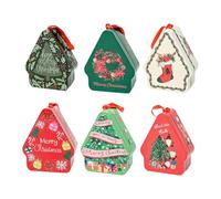 House Shape Tins - Cute Christmas Food Storage Case, Lid Included | Gingerbread Chocolates Fudge Nuts Students Children Girls Family Friends Boxes Party Favors Snack Holiday Treat Decoration