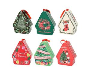 House Shape Tins - Cute Christmas Food Storage Case, Lid Included | Gingerbread Chocolates Fudge Nuts Students Children Girls Family Friends Boxes Party Favors Snack Holiday Treat Decoration
