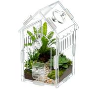 House-Shaped Acrylic Insect Terrarium & Reptile Habitat Kit - Multi-Purpose Bug Enclosure for Jumping Spiders, Praying Mantises & Frogs - Clear Acrylic Insect Cage with Ventilation, Easy Maintenance