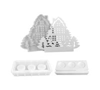 House Shaped Candlestick Silicone Plasters Resin Making Molds Christmas Tree Candlestick Holder Gypsum Mold Table Decor Candlestick Holder Mold