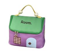 House-shaped dopamine style cosmetic bag for women: travel make-up bag, large, portable make-up bag with zip, waterproof toiletry bag, cosmetic bag, handbag, nail polish and lipstick organiser, purple