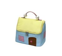 House shaped toiletry bag, ladies' large capacity portable travel makeup bag, travel makeup bag with pearl handle, zipper style, Light Blue, Hanging Toiletry Organizer