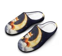 House Shoes Cute Fox In The Moon Slipper M