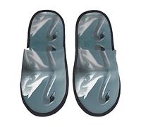 House Shoes Swan Water Birds Men'S Slippers Polyester Lined House Slippers Plush Fleece Bedroom Socks Shoe For Women, Bedroom, Guest M
