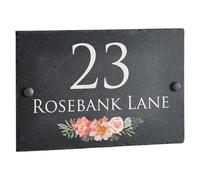 House Signs Direct Bespoke Slate House Sign, Rustic Grey, Weatherproof